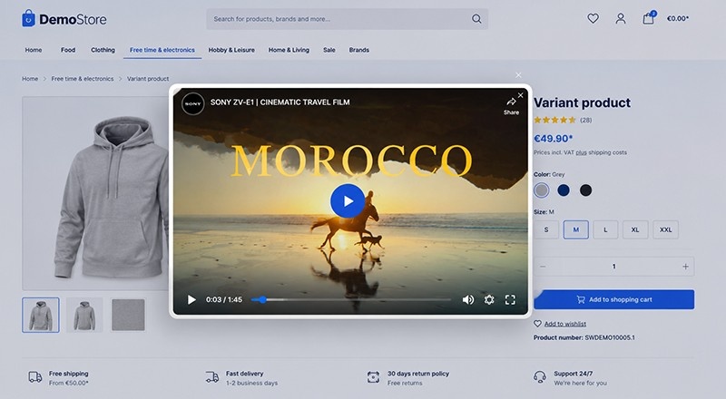 Quick View Product Video Shopware 6 Plugin