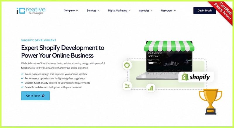 iCreative Technologies is Top-Tier Enterprise Shopify Partner in India Certified Shopify Plus Agency in India