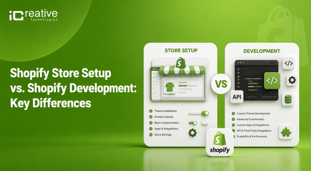 Shopify Store Setup vs. Shopify Development Key Differences