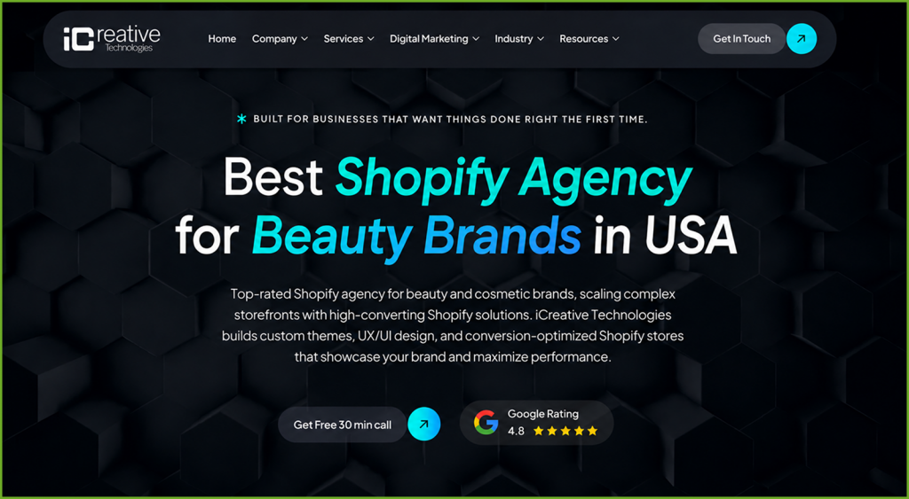 iCreative technologies best shopify agency in usa for beauty brands