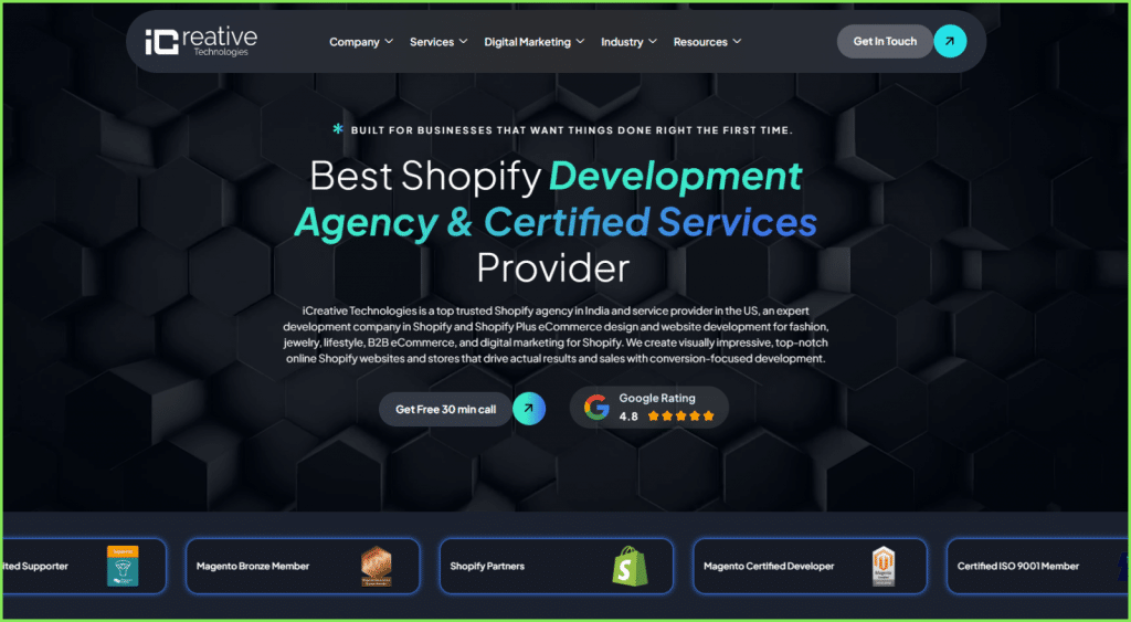 iCreative Technolgies is Top Shopify Development Company in india.