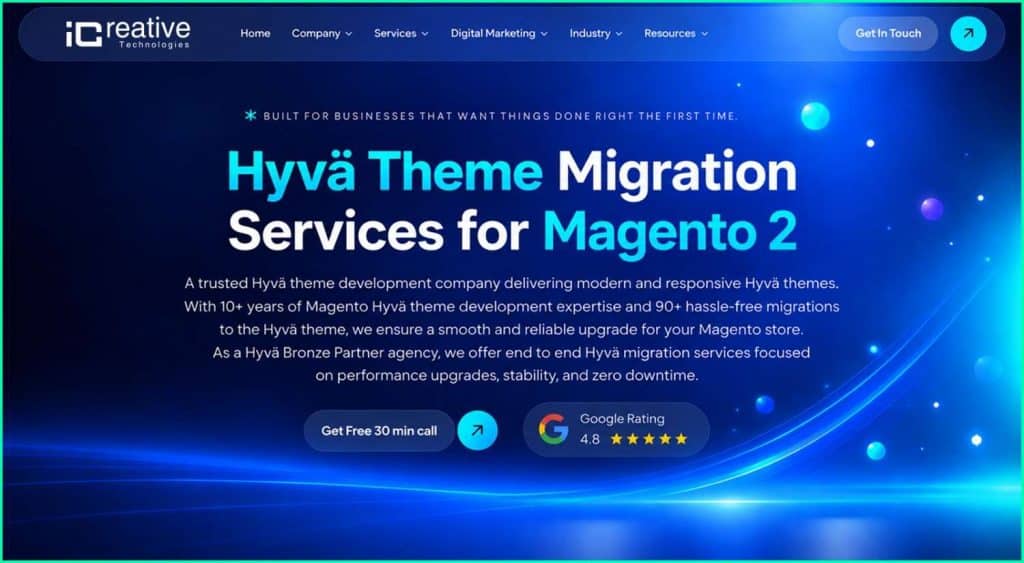iCreative Technologies is Trusted Hyva Theme Migration Agency Services provider in USA