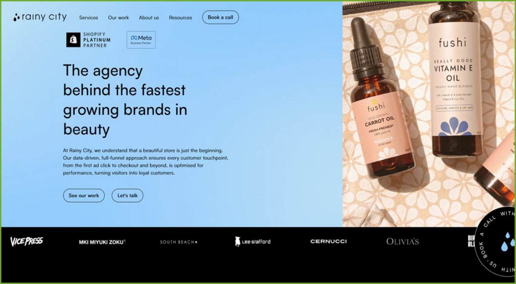 raint city - Shopify development agency in usa