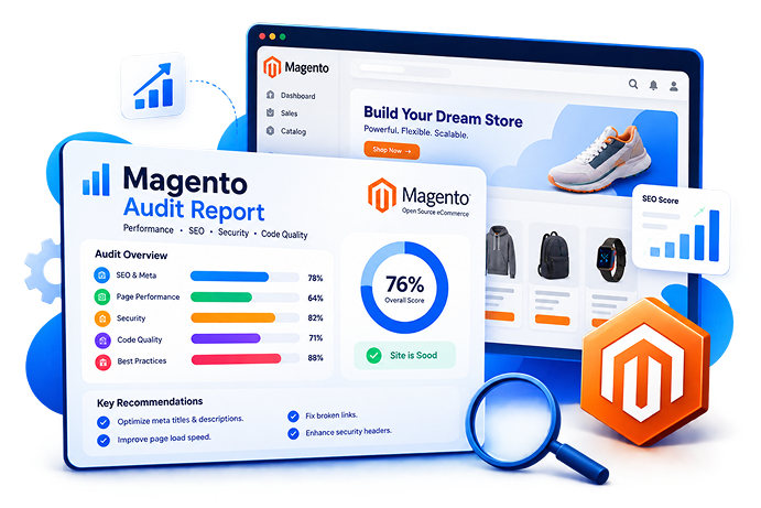 Magento Audit Report dashboard