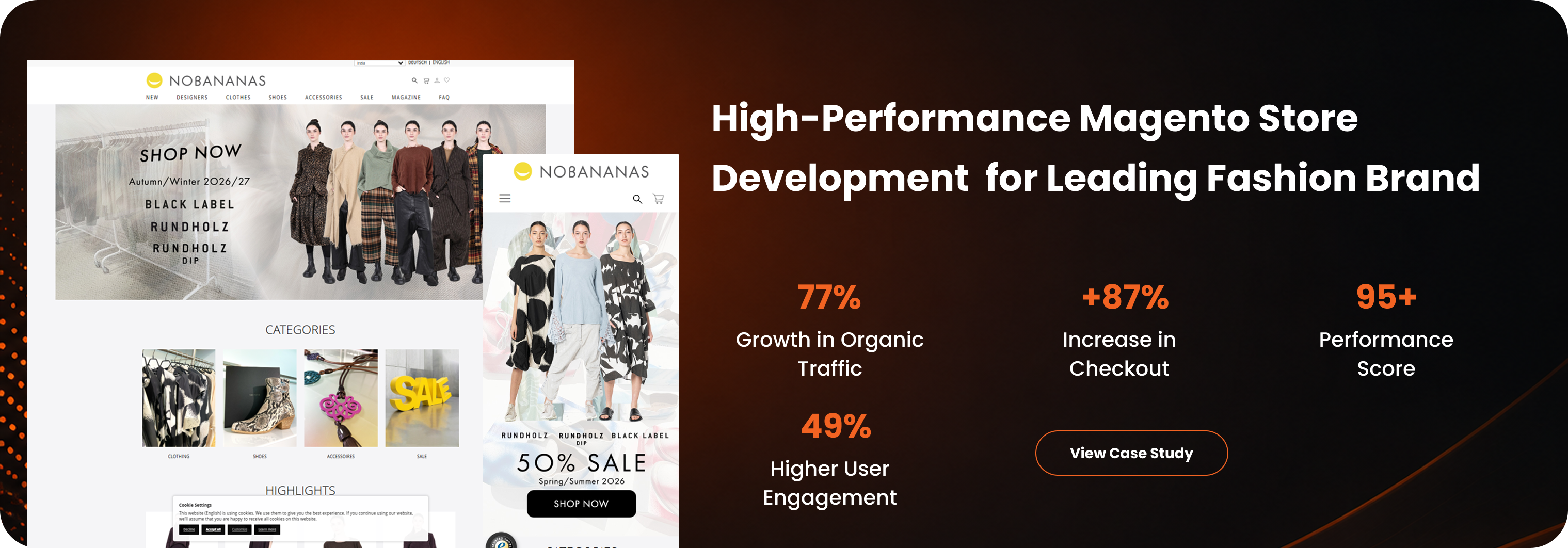 High-Performance Magento Store Development for Leading Fashion Brand - Nobananas