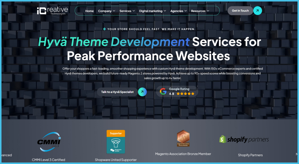 Hyvä Theme Development Agencies_iCreative Technologies hyvä magento Agency