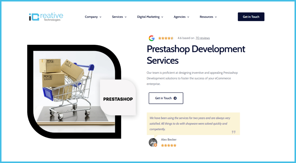 iCreative Technologies - Leading PrestaShop Development Company & Services Provider